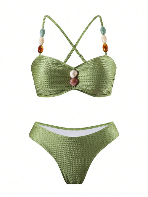 Ensemble  maillot de bain 3 pièces vert
