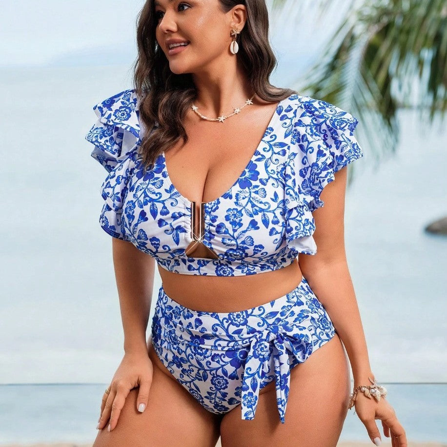 MAILLOT DE BAIN 2 PIECES FLEURI