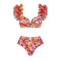 Maillot de bain 2 pièces à fleur coupe vintage
