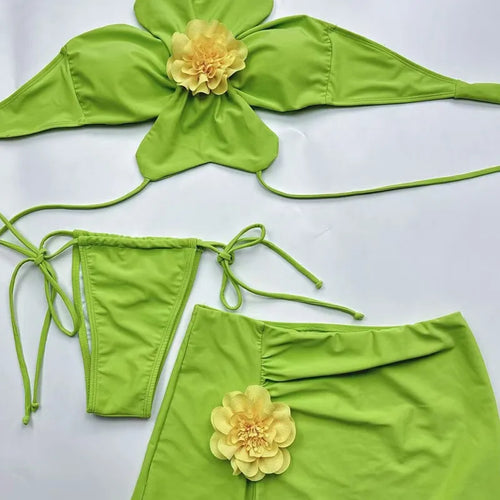 Bikinis Vert à 3 pièces